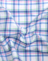 Gant Green Bright White & Pink-Green Multicolored Plaid Royal Oxford Checks Premium Cotton Shirt