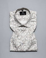 SAND CREAM WHITE WITH VILAYCHI PRINTED COTTON SHIRT