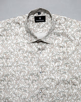 SAND CREAM WHITE WITH VILAYCHI PRINTED COTTON SHIRT
