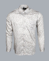 SAND CREAM WHITE WITH VILAYCHI PRINTED COTTON SHIRT