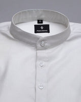 BRIGHT WHITE DOBBY GIZA COTTON INDIAN STYLE KURTA