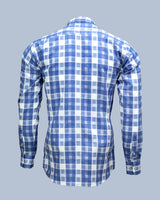 CANVAS LIGHT BLUE WITH WHITE CHECK SOFT COTTON SHIRT