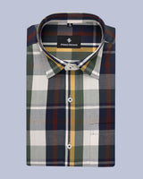 BLUE-GRAY IN CRAVEN PLAID PREMIUM COTTON SHIRT