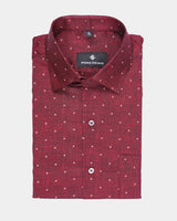 cherry red dotted print shirt