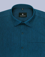 VARLET BLUE DOBBY TEXTURED GIZA COTTON SHIRT