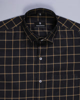 Black with Yellow Checks Premium Cotton Shirt
