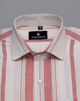 Pink Striped with Dark white pure cotton shirt