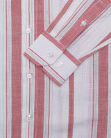 Pink Striped with Dark white pure cotton shirt