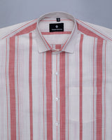 Pink Striped with Dark white pure cotton shirt