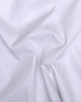 BRIGHT WHITE WITH BLACK CUFF COLLA DOBBY TEXTURED PREMIUM GIZA COTTON SHIRT