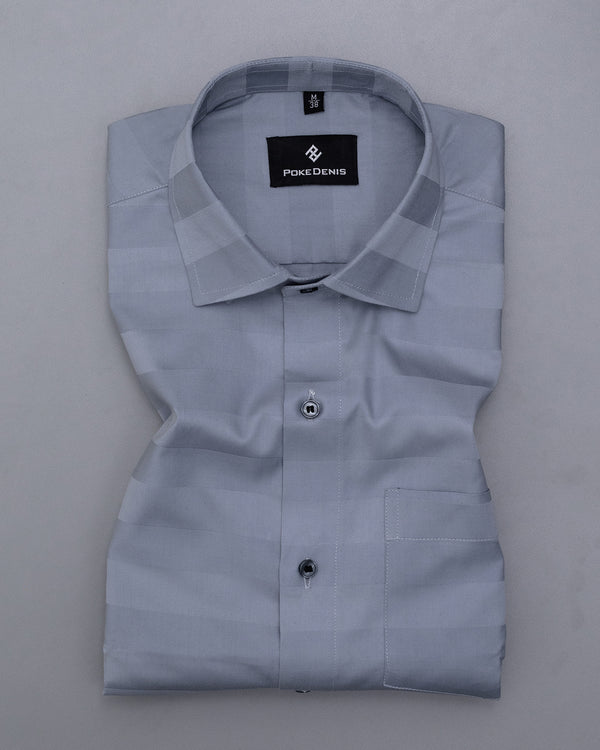 AZURE SKY BLUE MAGICAL STRIPE GIZA COTTON SHIRT