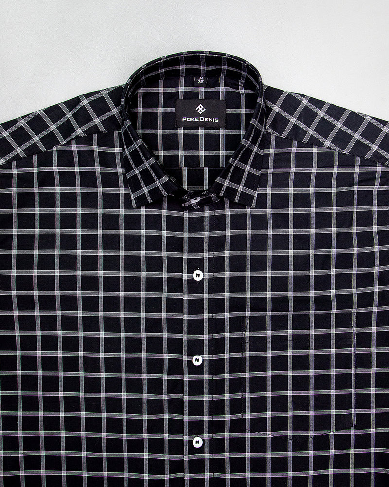 JADE BLACK CHECKED PREMIUM COTTON SHIRT