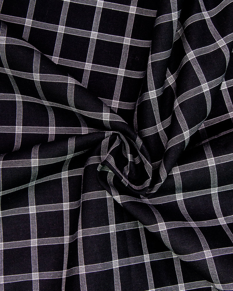 JADE BLACK CHECKED PREMIUM COTTON SHIRT