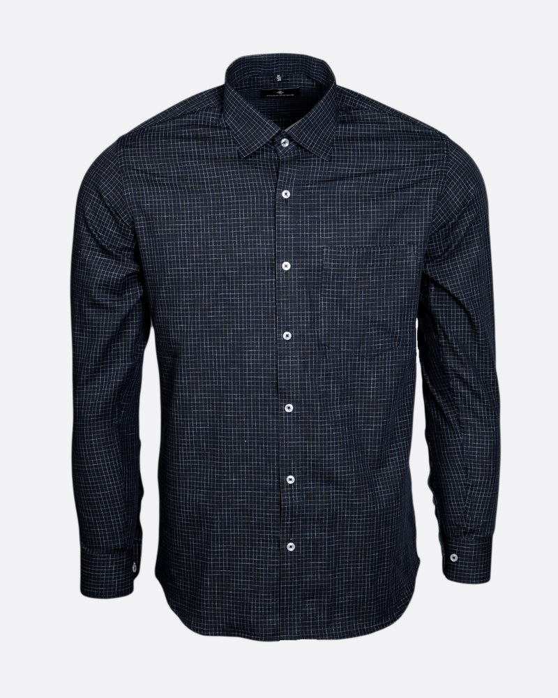 JADE BLACK MICRO CHECK PREMIUM GIZA COTTON SHIRT