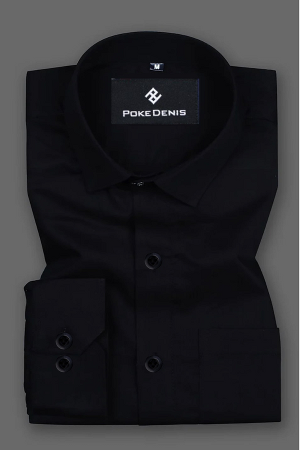 king's black plain shirt