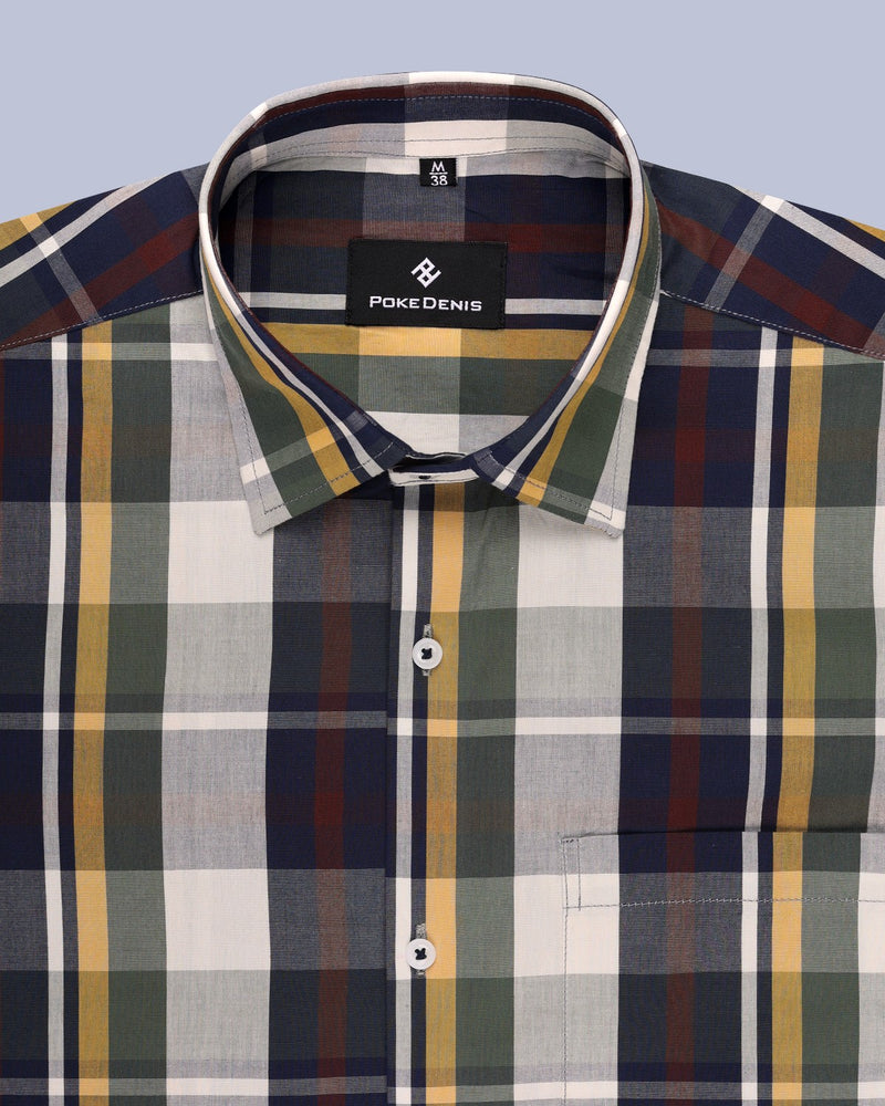 BLUE-GRAY IN CRAVEN PLAID PREMIUM COTTON SHIRT