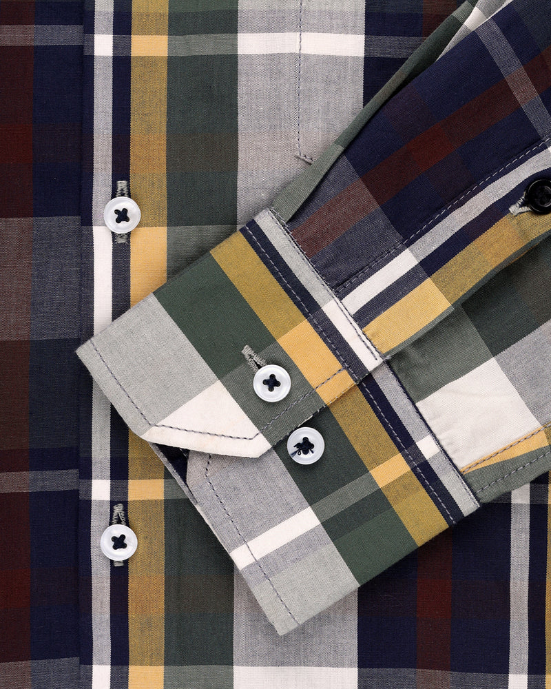 BLUE-GRAY IN CRAVEN PLAID PREMIUM COTTON SHIRT