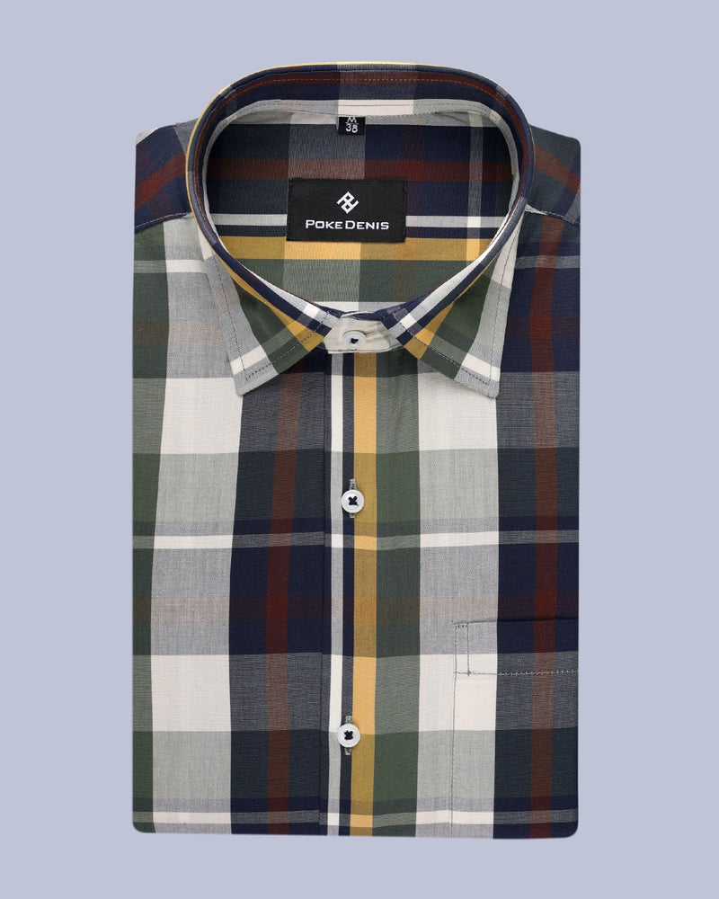 BLUE-GRAY IN CRAVEN PLAID PREMIUM COTTON SHIRT