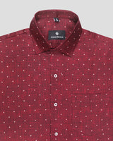 cherry red dotted print shirt