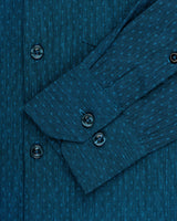 VARLET BLUE DOBBY TEXTURED GIZA COTTON SHIRT