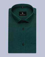 DARK GREEN PLAIN PREMIUM COTTON SHIRT
