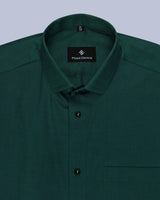 DARK GREEN PLAIN PREMIUM COTTON SHIRT