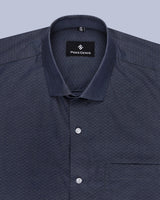 DARK-BLUE SMALL DOTTED DOBBY PREMIUM COTTON SHIRT