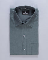 DARK GREEN DOTTED DOBBY  COTTON SHIRT