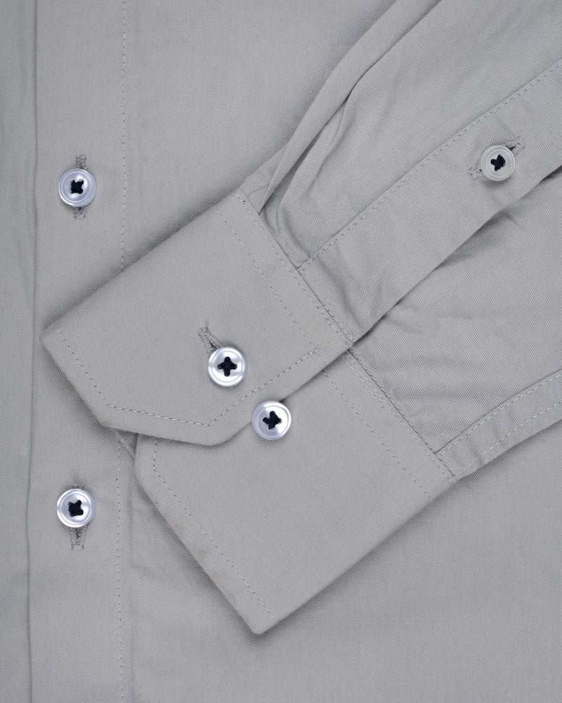 CLOUD GREY LUXURIOUS OXFORD COTTON SHIRT