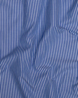 CLASSIC BLUE STRIPED WITH  WHITE CUFF AND COLLR FORMAL COTTON SHIRT